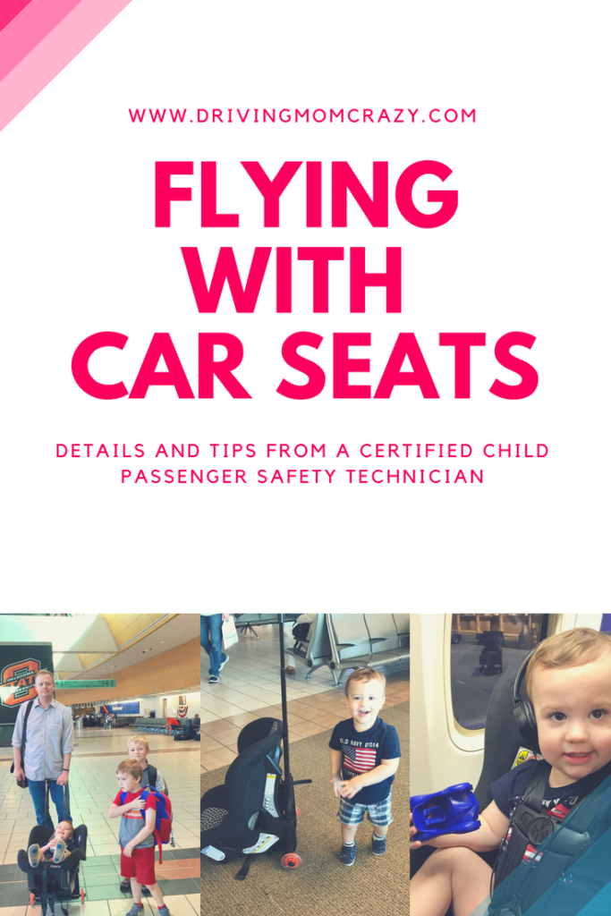 pinterest graphic for flying with car seats