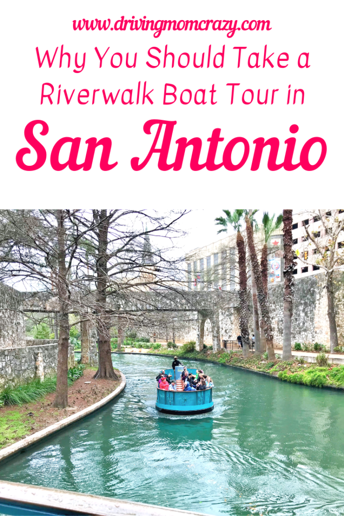 Riverwalk Boat Tour in San Antonio Pinterest pin graphic