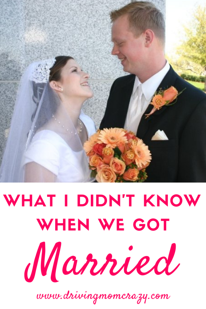 Wedding day. What I didn't know when we got married pinterest pin graphic
