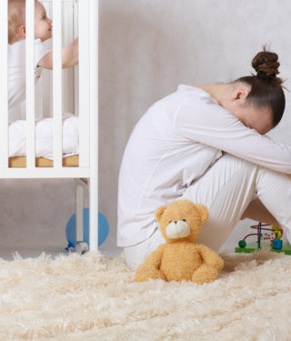 mother with post-partum depression