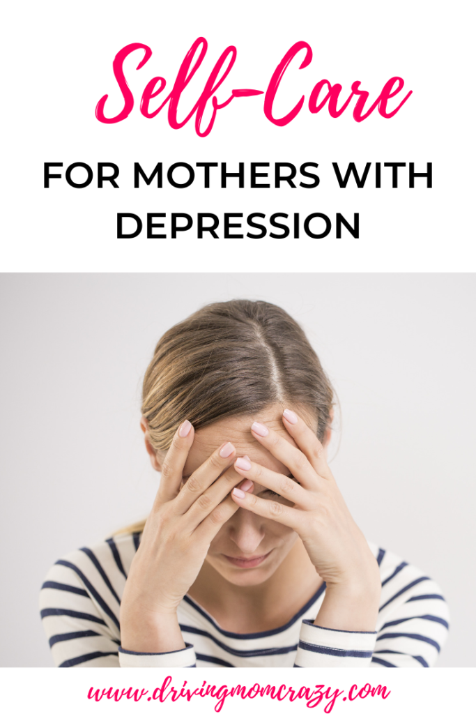 Self-Care for mothers with depression pinterest pin