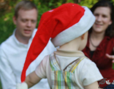 toddler with santa hat