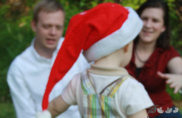 toddler with santa hat