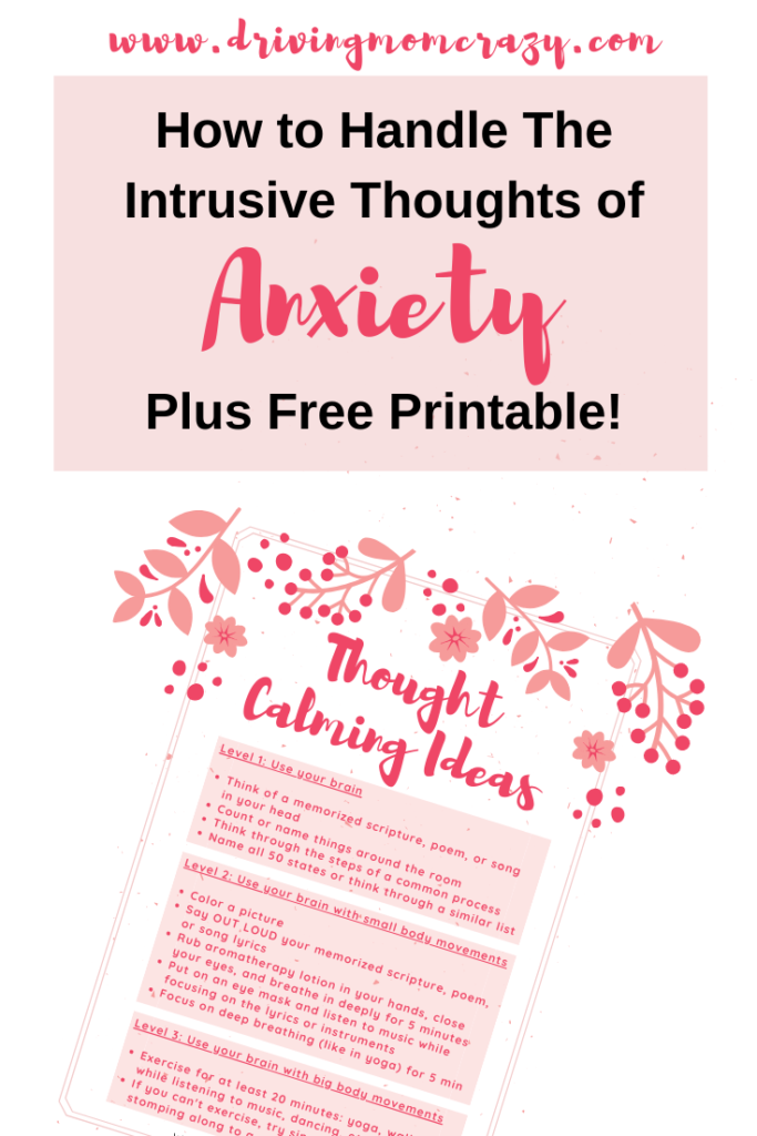 pinterest pin: thought calming ideas for moms with anxiety. How to calm anxiety.