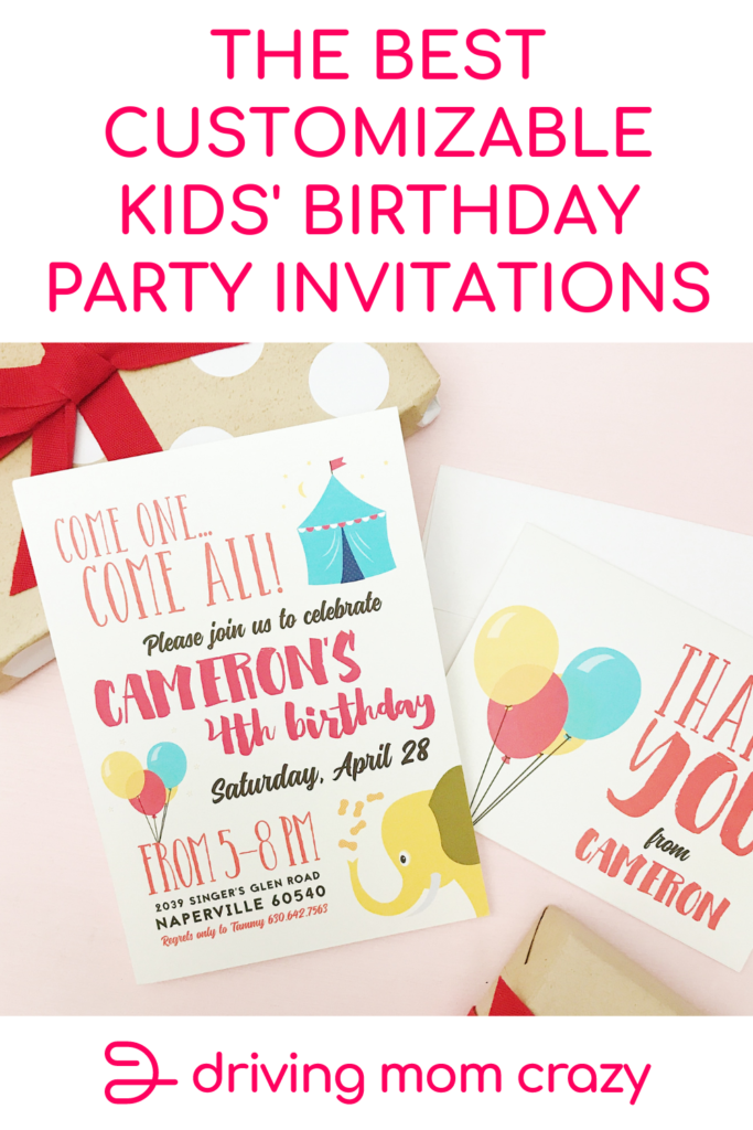 pinterest pin the best customizable kids birthday party invites