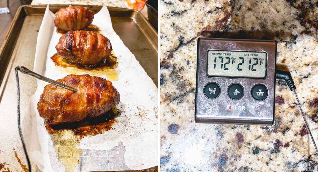 southside market sausage slammer with food thermometer for an easy bbq dinner