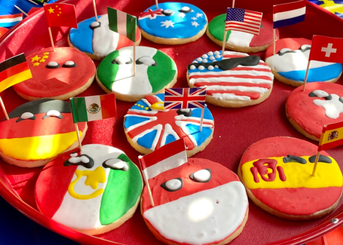Sugar cookies with royal icing and flag designs