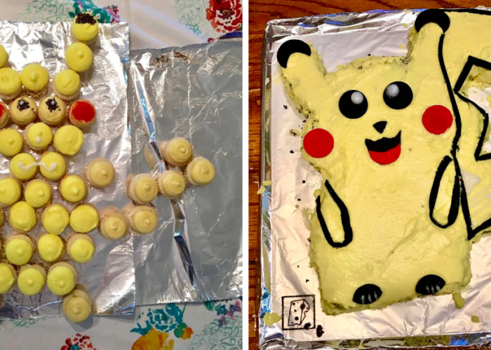 Pikachu Pokemon cupcakes and cake
