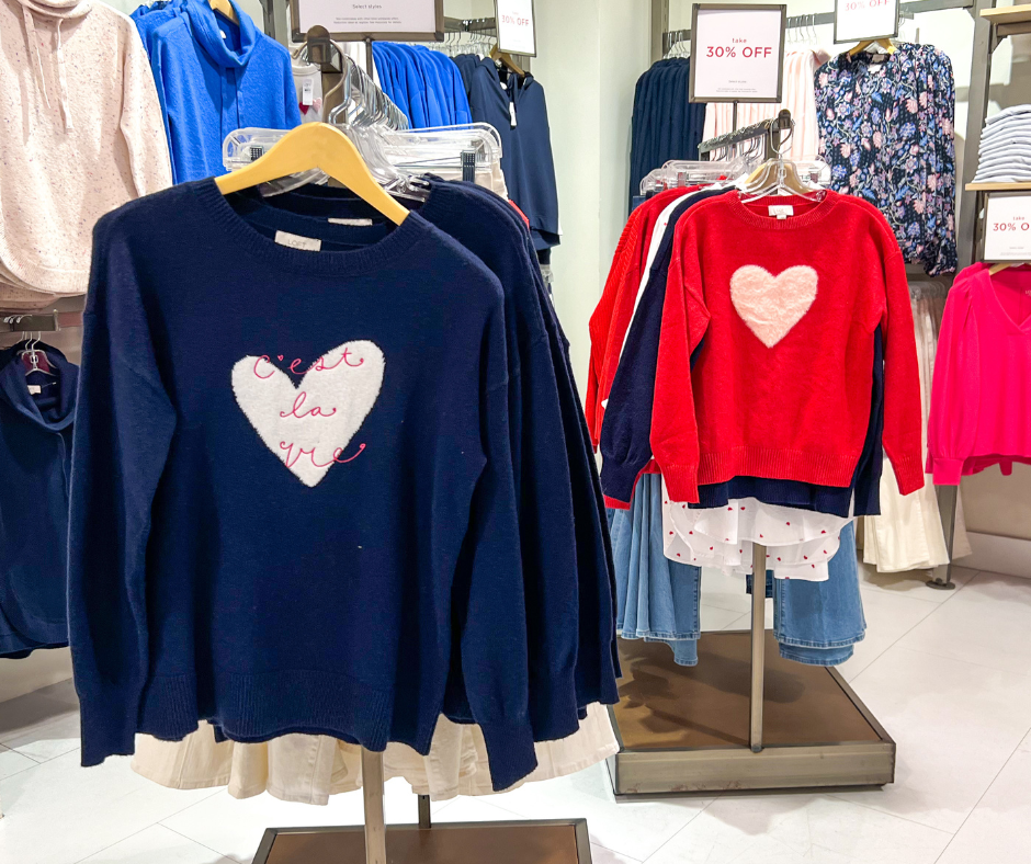 heart shirts for valentine's day from Loft