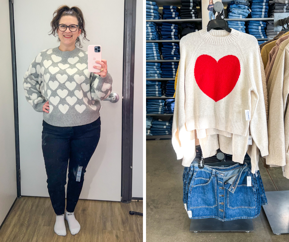 heart shirts for Valentine's Day at Old Navy