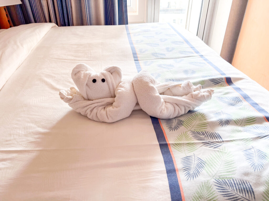 carnival cruise with kids towel animals
