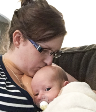 mom holding newborn